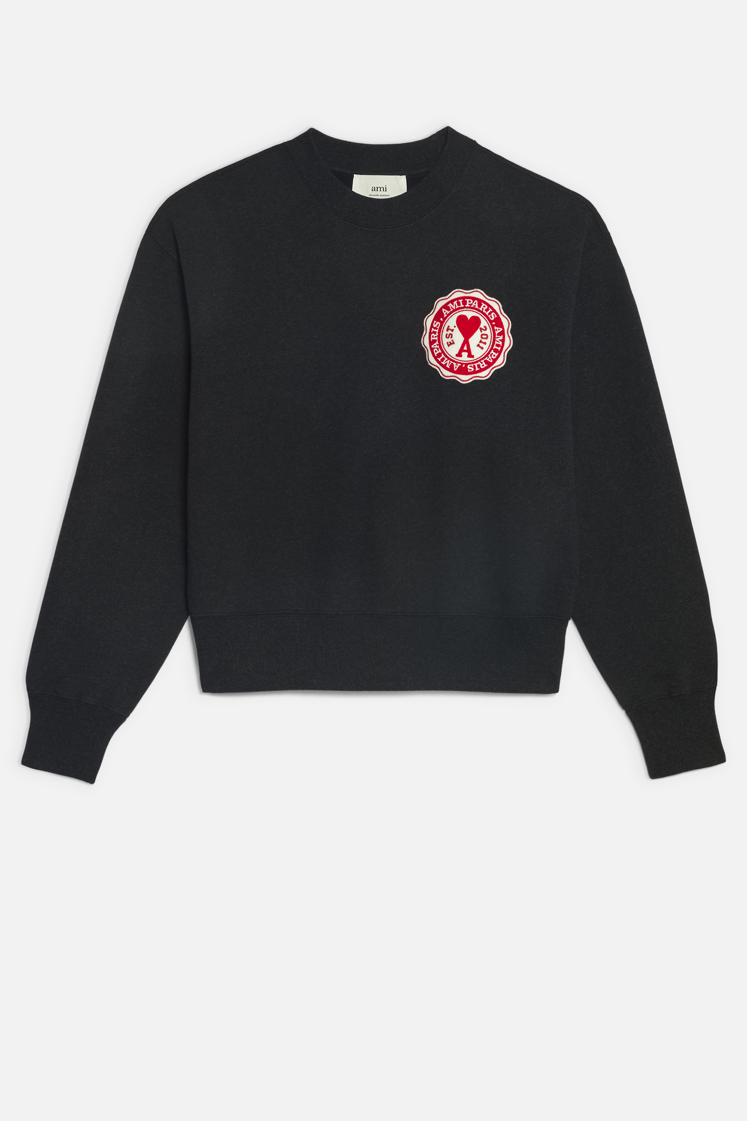 関税込★アミ★AMI★AMI de Coeur Patch Sweatshirt Anthracite Ami de coeur patch sweatshirt
